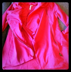 CUTE and comfy bright pink moto sweatshirt